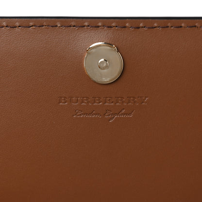 Burberry Grained Calfskin House Check Tartan Mix Hampshire Wallet On Chain Tan 6 of 9