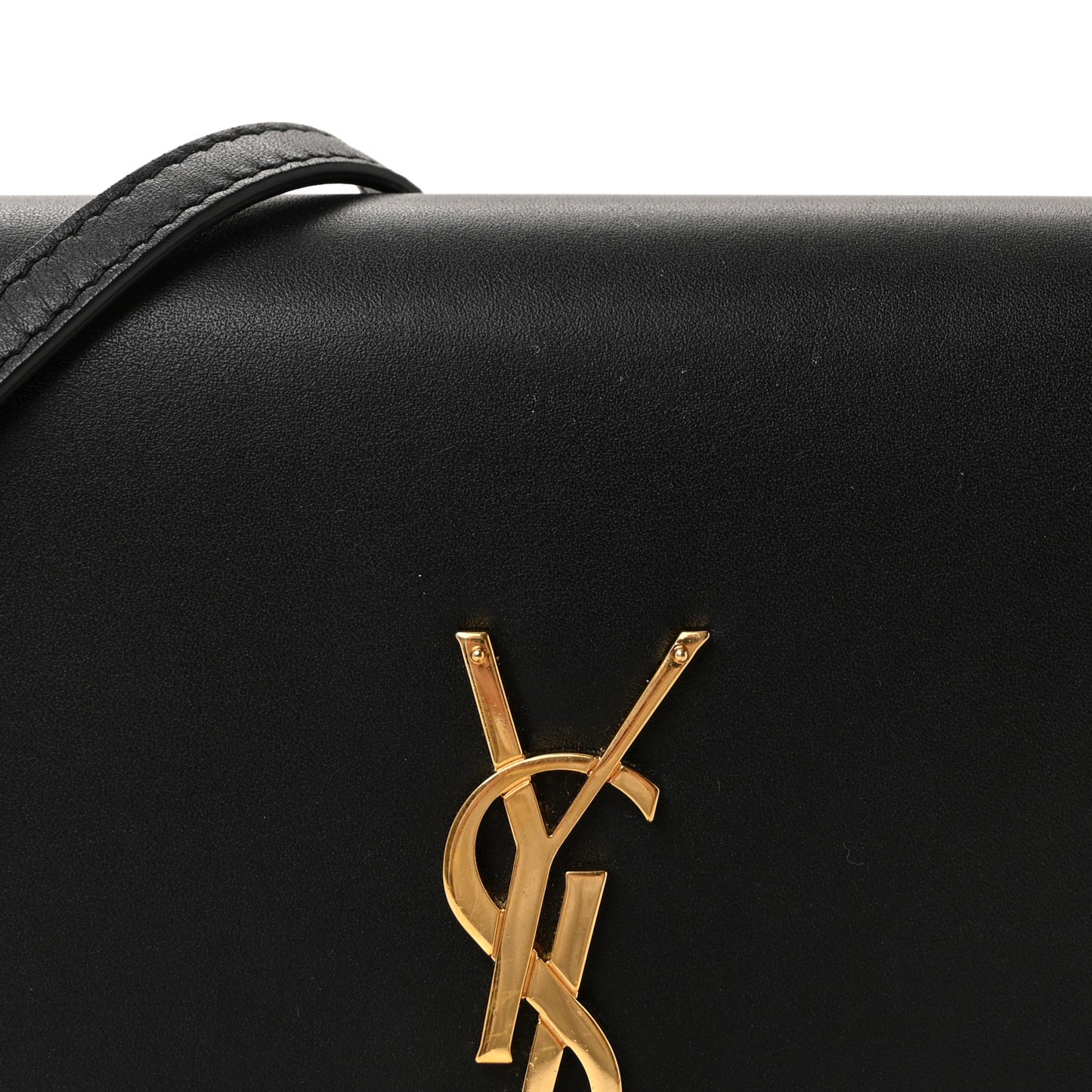 Smooth Calfskin Classic Monogram Kate Tassel Chain Wallet Black