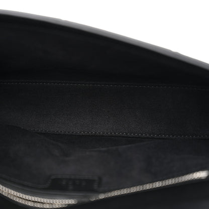 Gucci Senna Calfskin Lines Petite GG Top Handle Shoulder Bag Black Mystic White 5 of 11