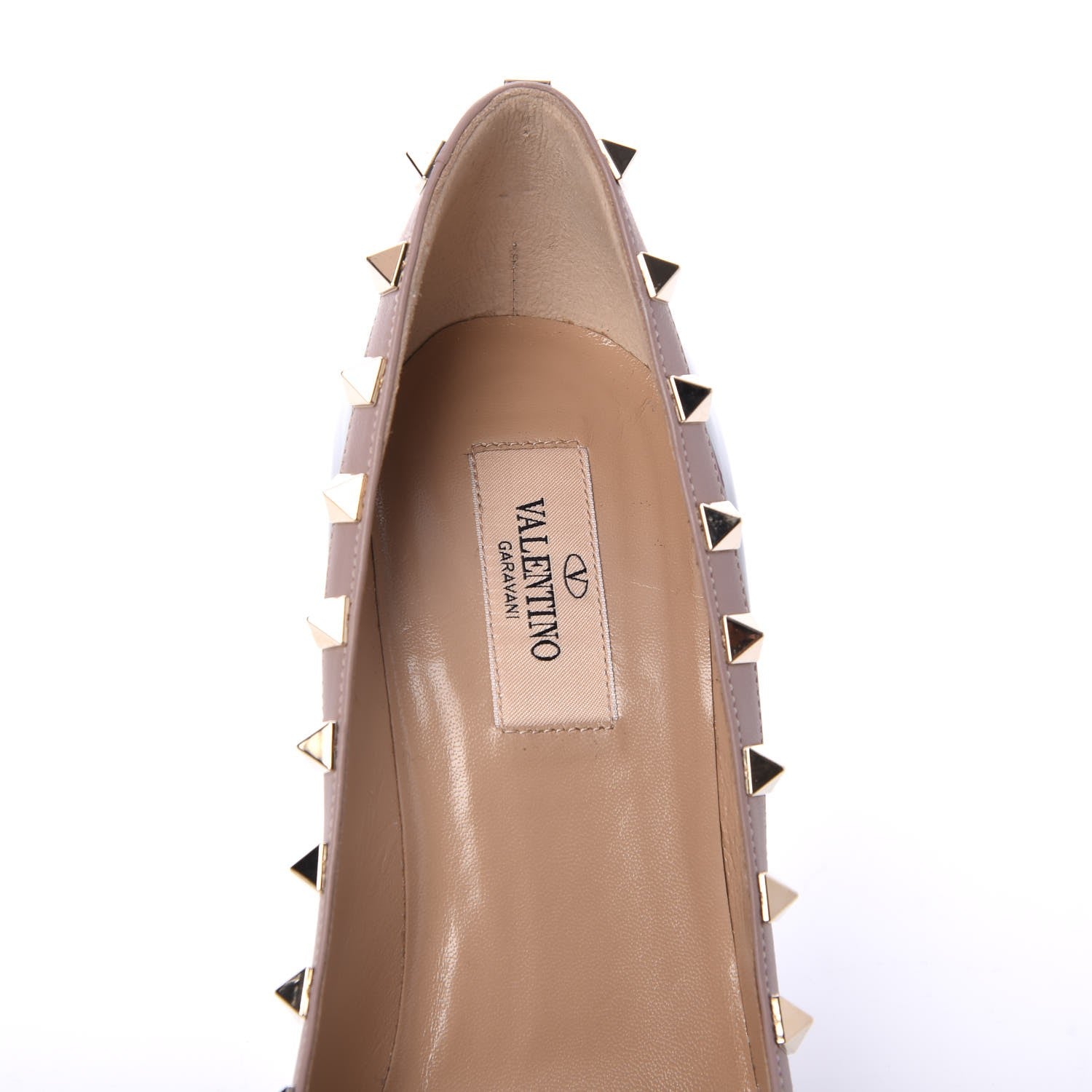 Valentino Garavani Patent Rockstud 100mm Pumps 38 Light Stone Poudre 8 of 11