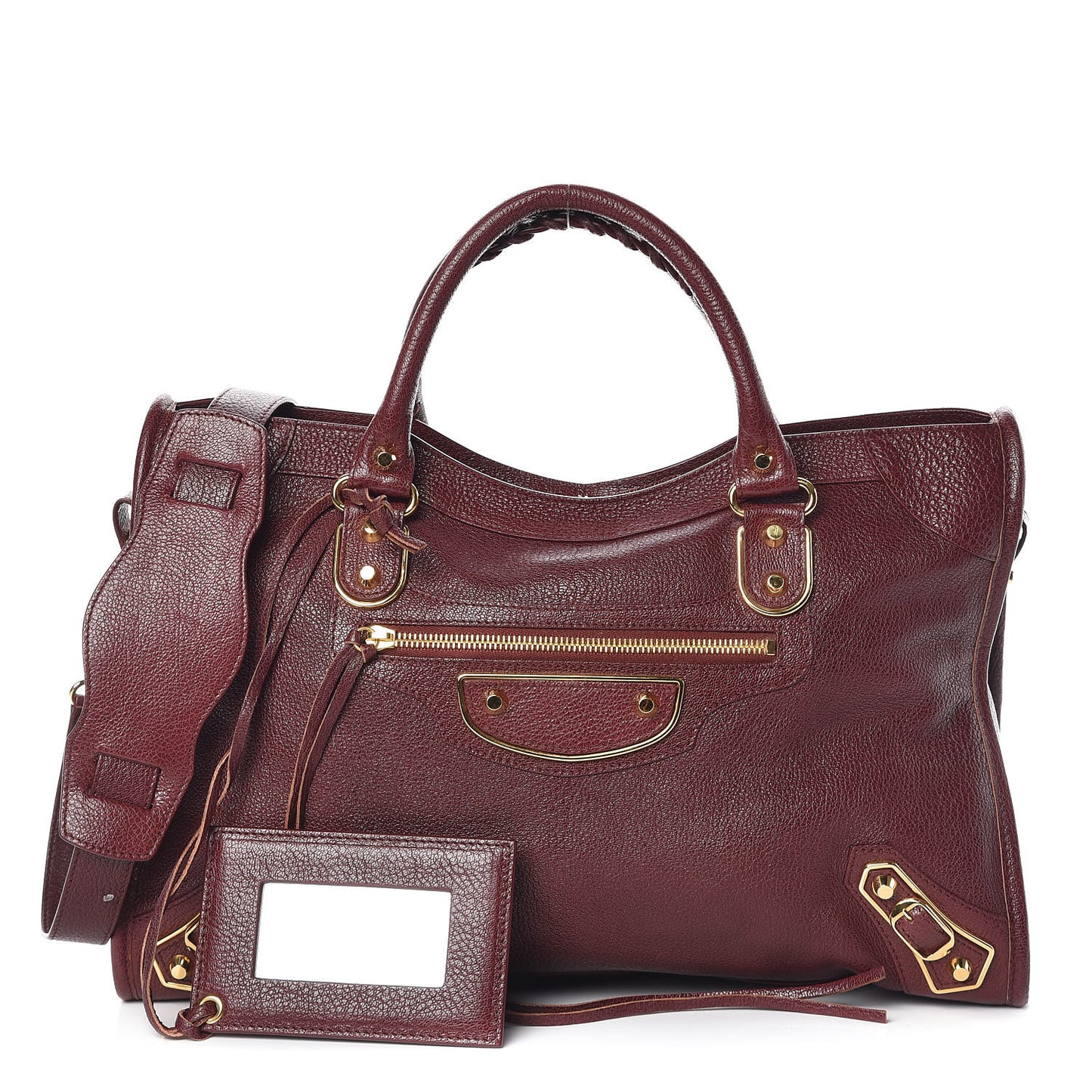 Chevre Gold Metallic Edge Hardware City Bordeaux