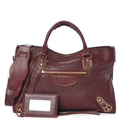 Balenciaga Chevre Gold Metallic Edge Hardware City Bordeaux 1 of 9