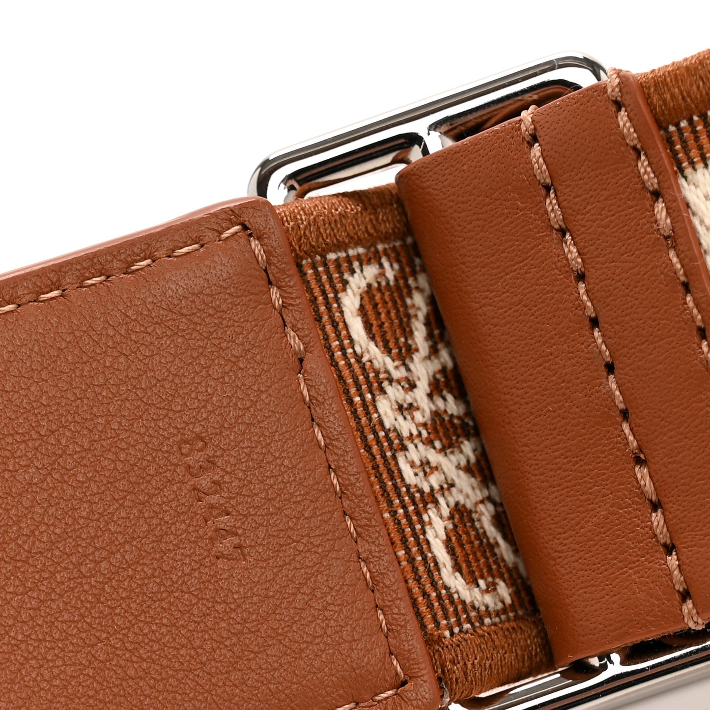 Calfskin Jacquard Anagram Strap Tan