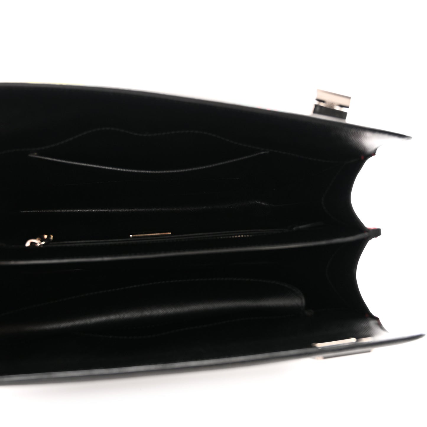 Saffiano Girl Print Satchel Black Ginestra Fuoco
