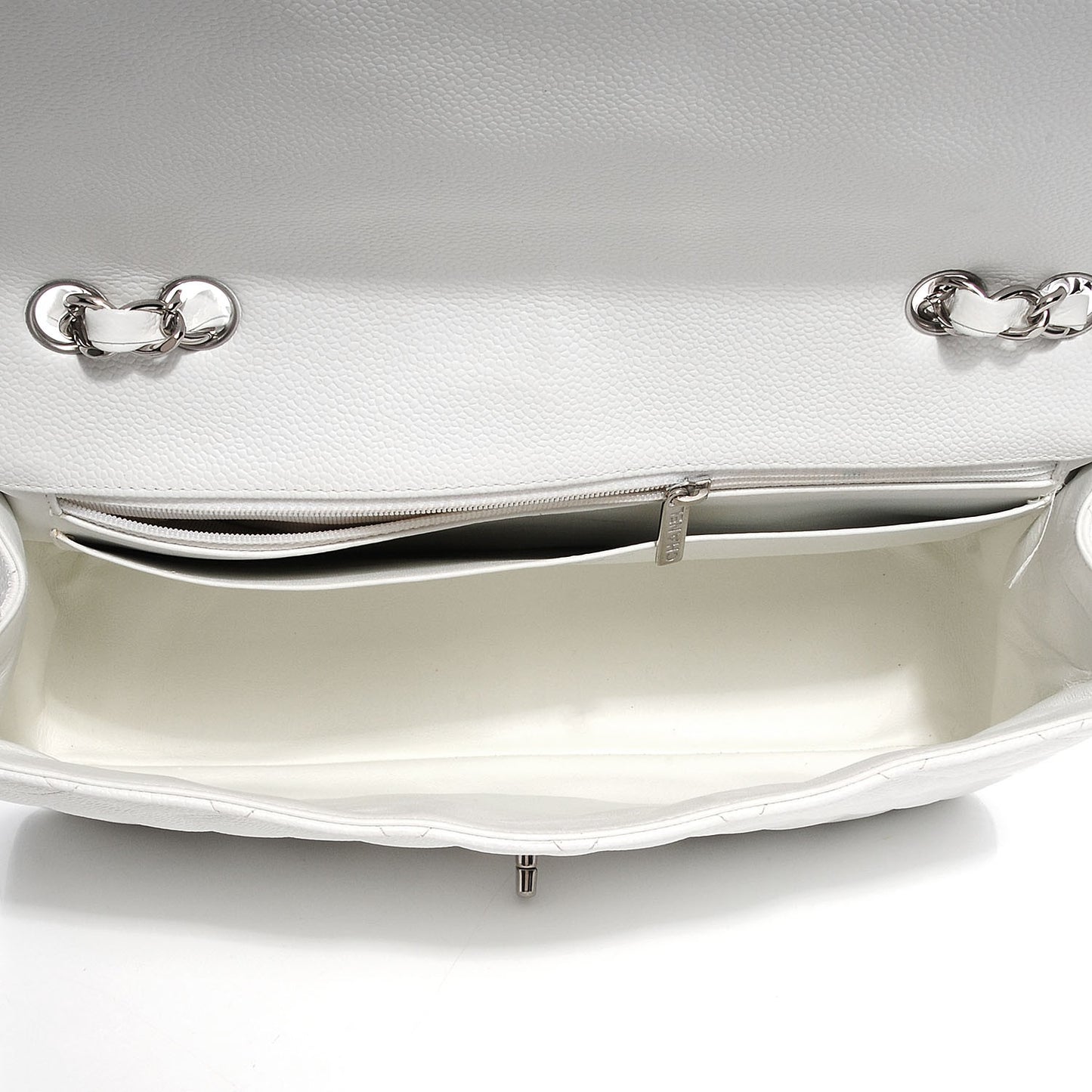 Caviar Jumbo Single Flap White