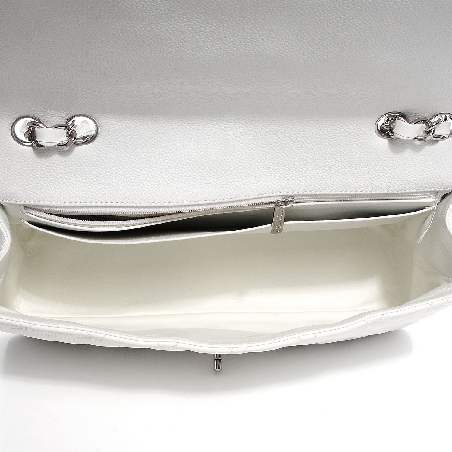 Chanel Caviar Jumbo Single Flap White 9 of 9