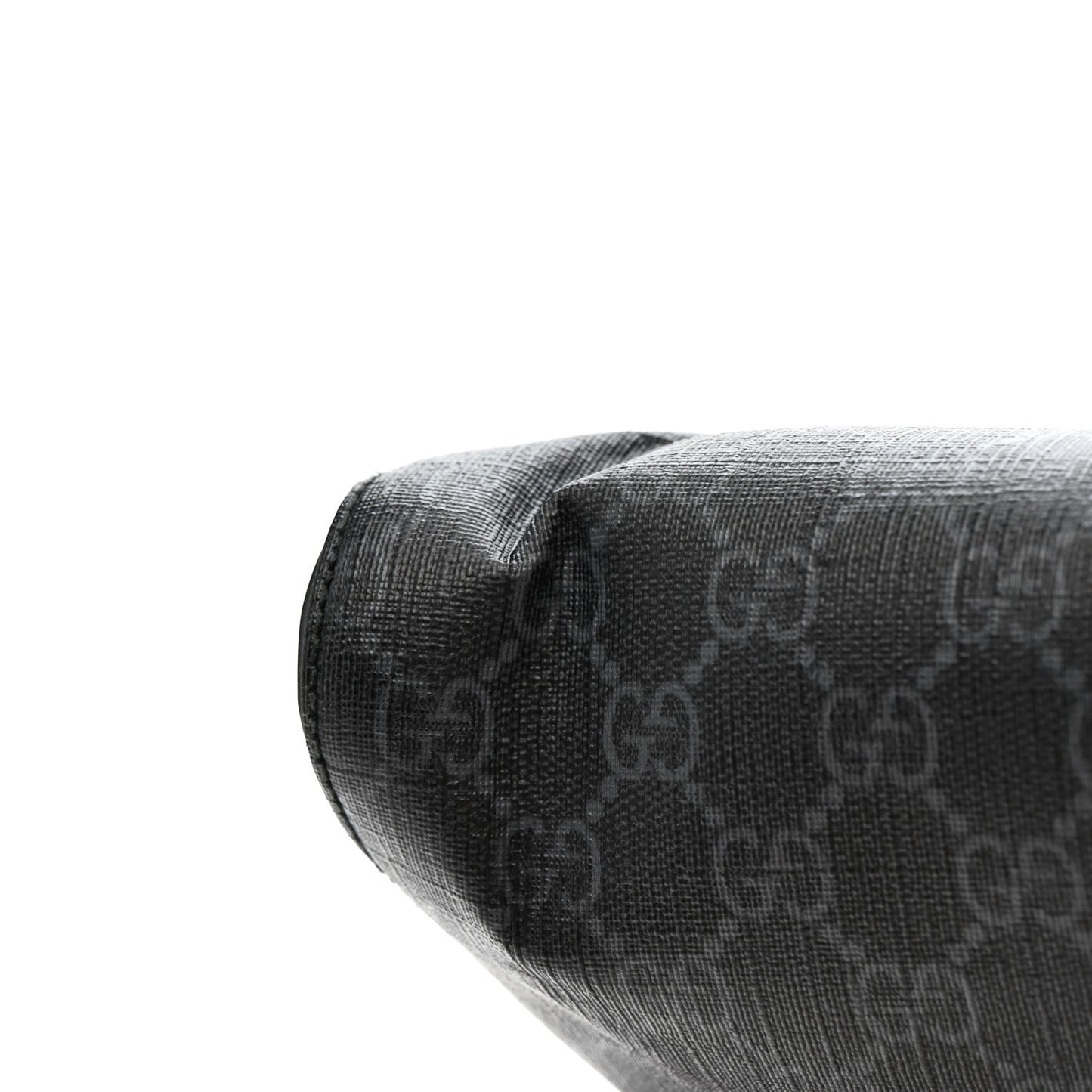 GG Supreme Monogram Appia Calfskin Web Flat Messenger Bag Black Grey