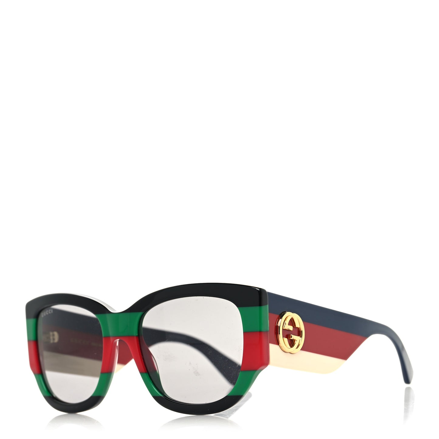 Acetate Web Oversized Frame Rectangle Sunglasses GG0276S Black Multicolor