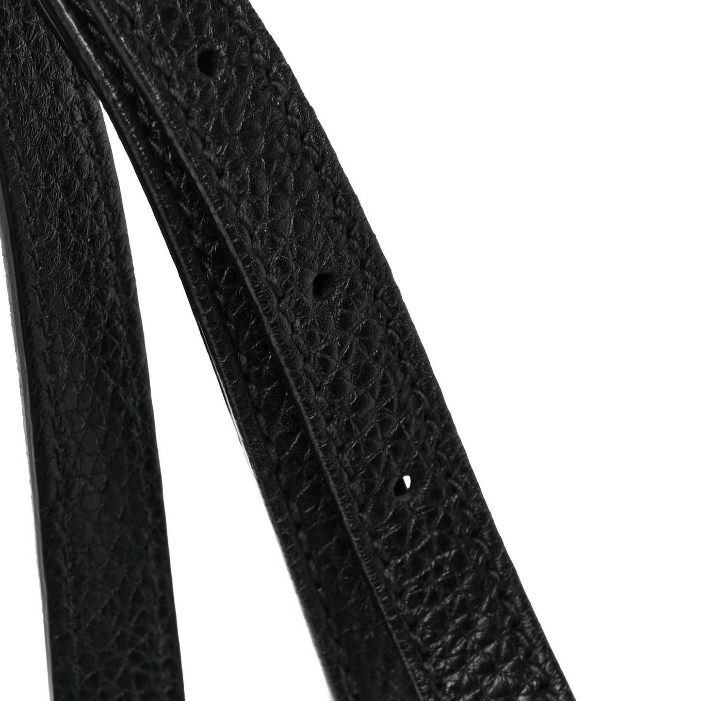 Pebbled Calfskin Small Soho Disco Bag Black