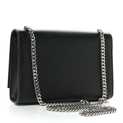 Saint Laurent Grain De Poudre Small Monogram Kate Satchel Black 3 of 9
