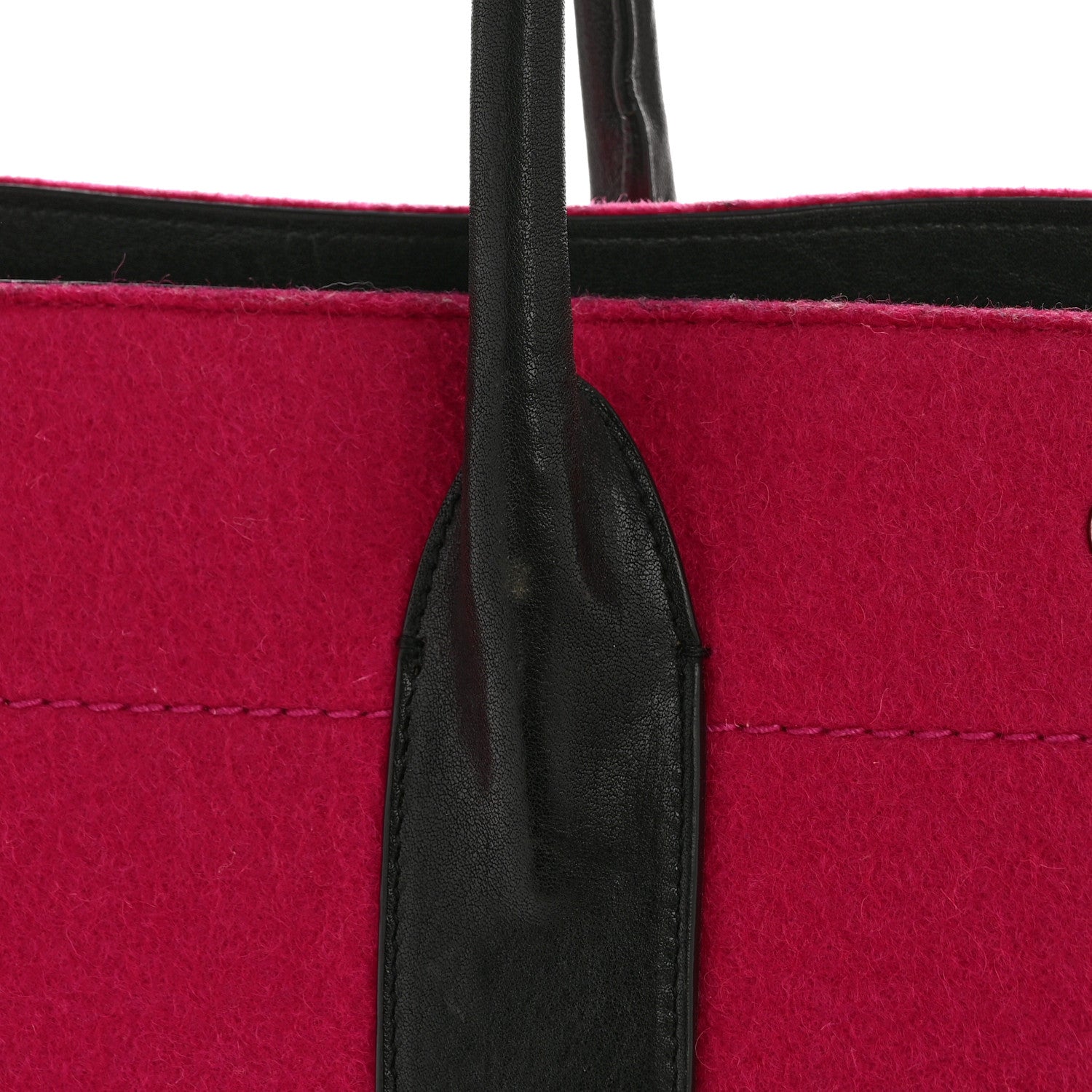 Saint Laurent Wool Rive Gauche Tote Fuchsia 13 of 14