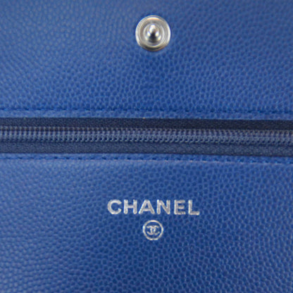 Chanel Caviar Wallet on Chain WOC Blue 5 of 6