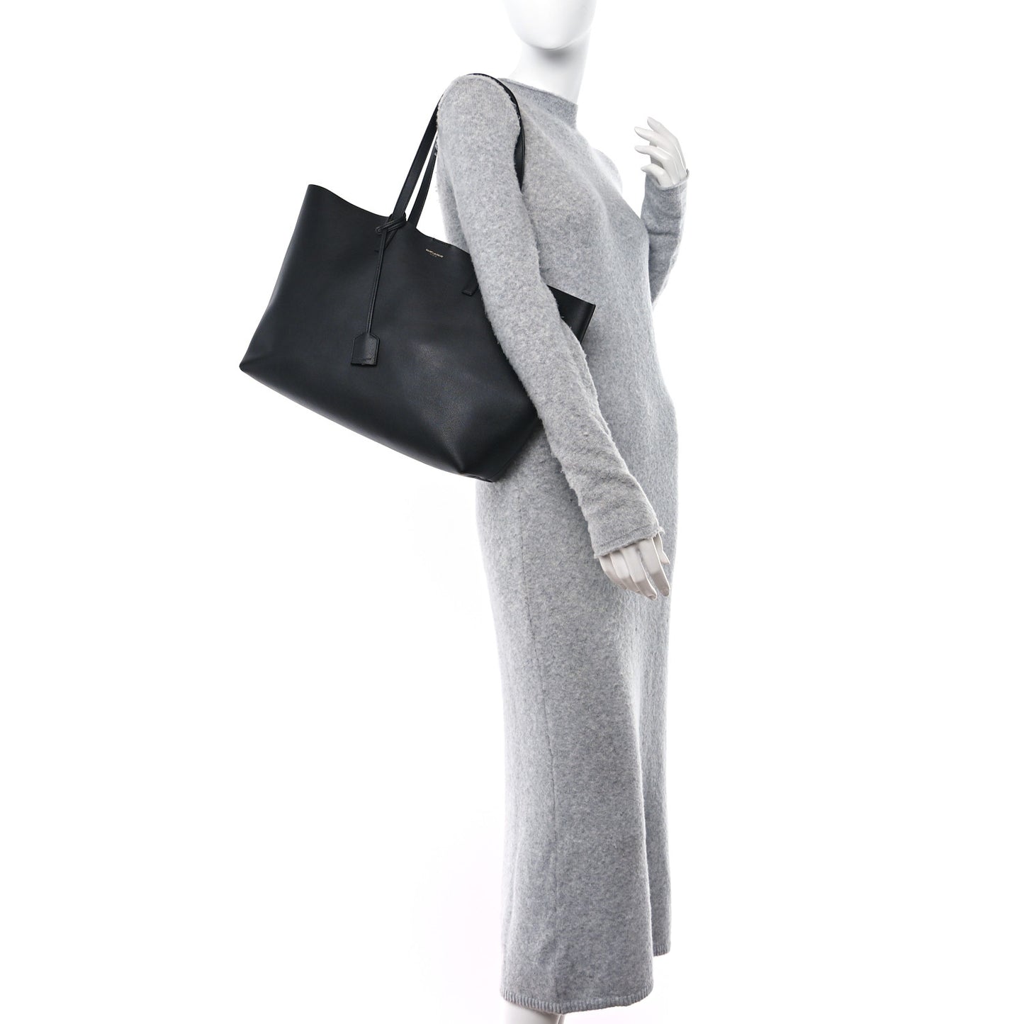 Calfskin Large Shopping Tote Black