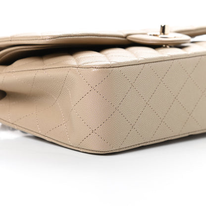 Chanel Iridescent Caviar Quilted Medium Double Flap Dark Beige 9 of 11