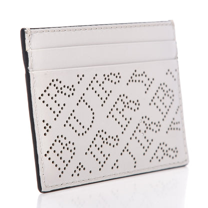 Burberry Calfskin Perforated Sandon Card Card Case White 3 of 10