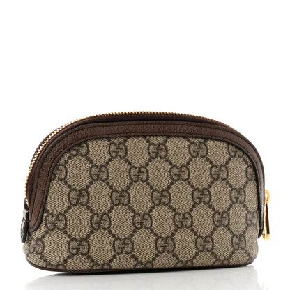 Gucci GG Supreme Monogram Textured Calfskin Web Medium Ophidia Cosmetic Case Beige Ebony New Acero 2 of 7
