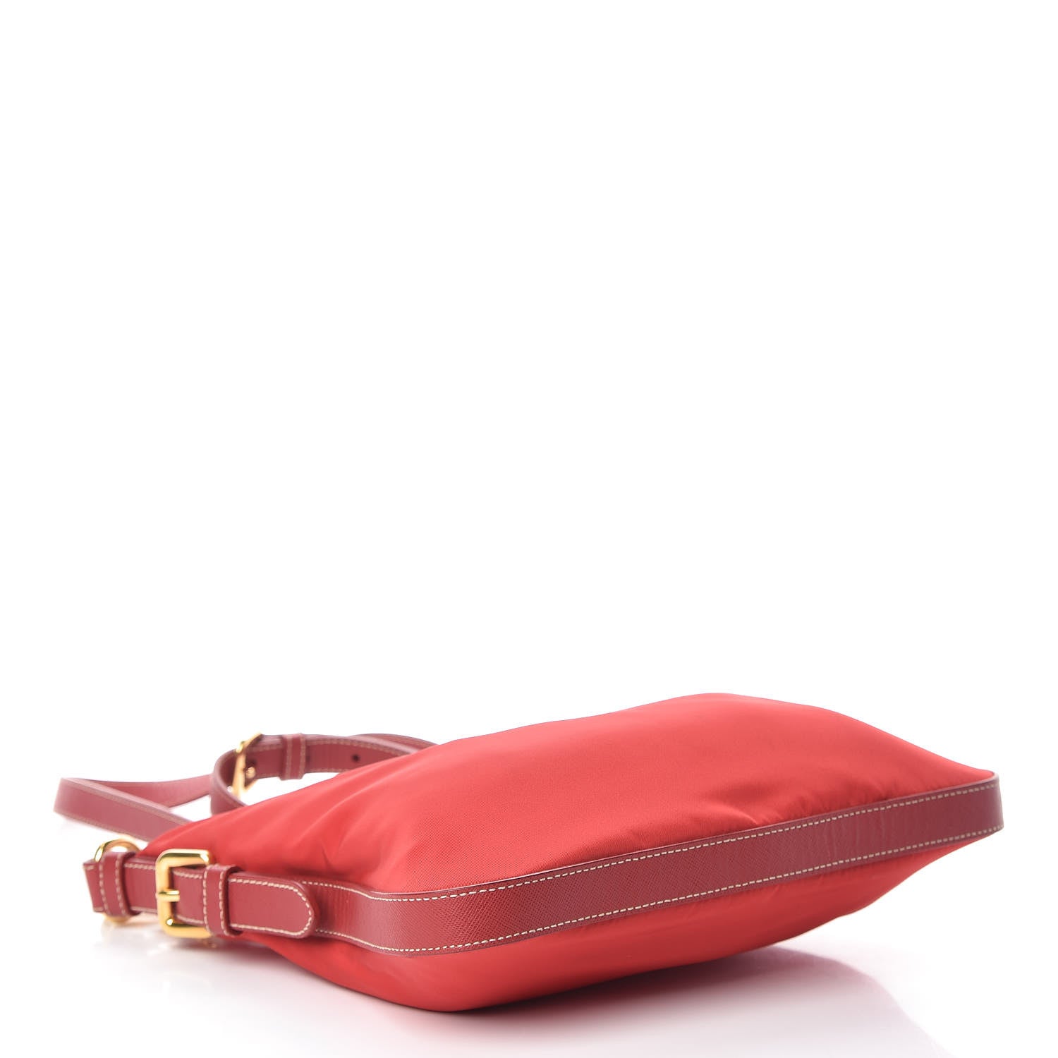 Prada Tessuto Nylon Saffiano Vela Crossbody Bag Red 4 of 11