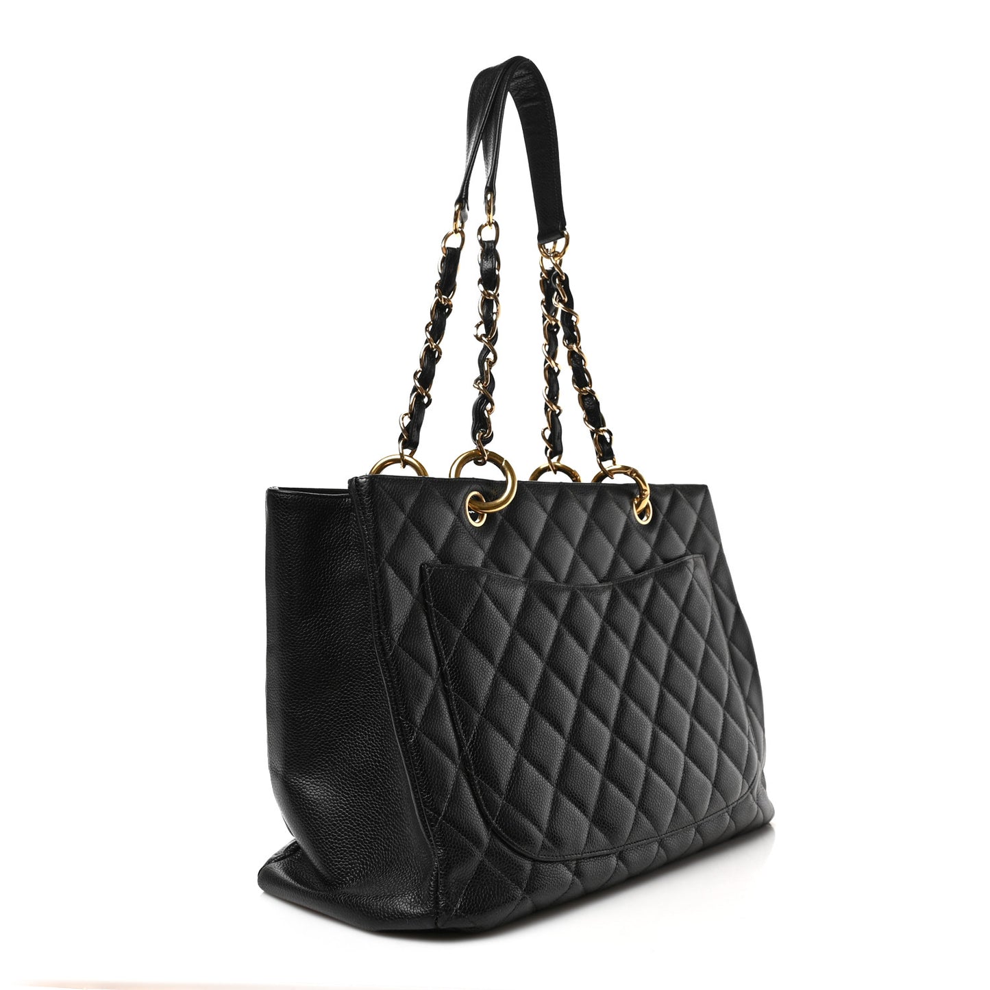 Caviar Quilted Grand Shopping Tote GST Black
