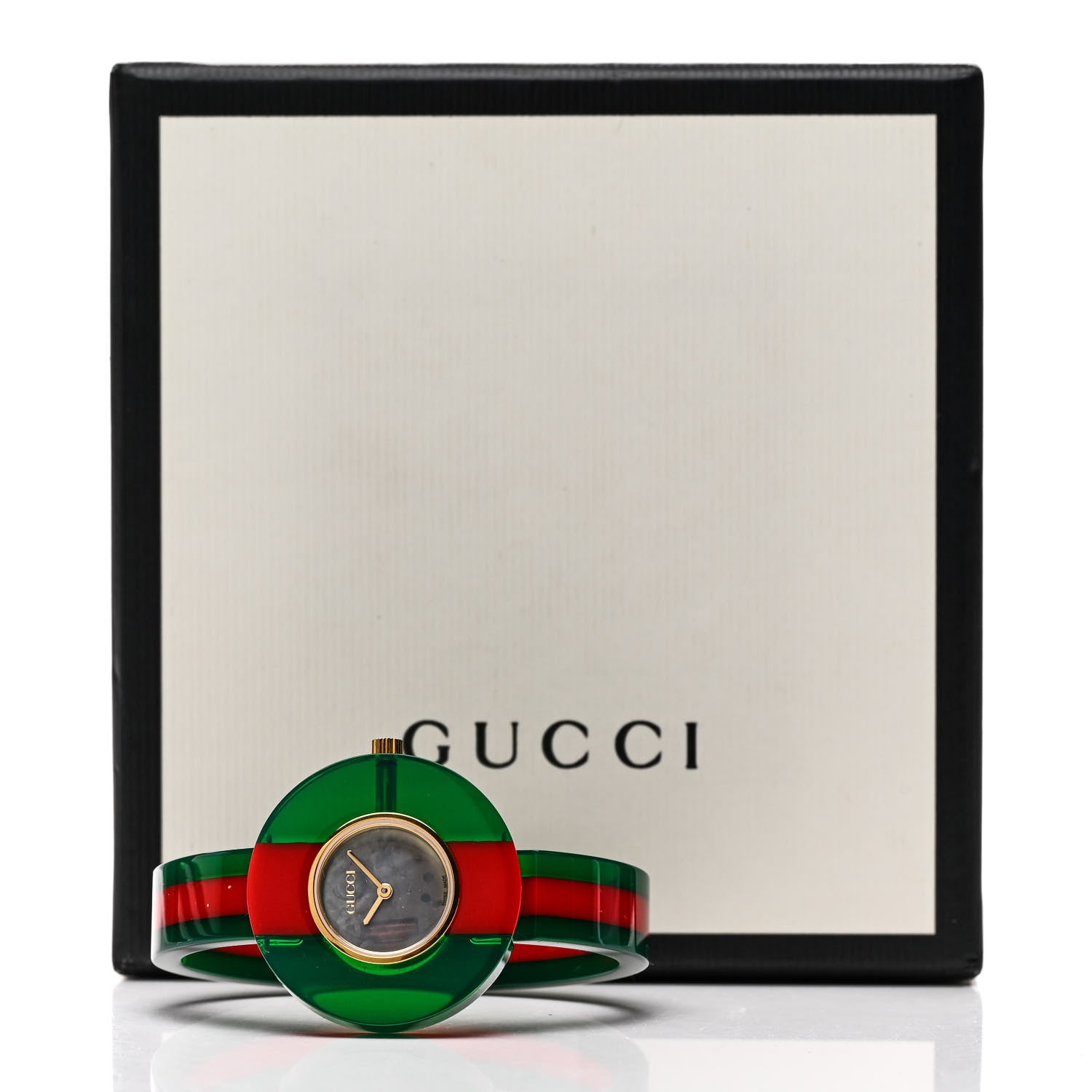 Gucci Stainless Steel Plexiglass Mother of Pearl 35mm Vintage Web Quartz Watch 5 of 5