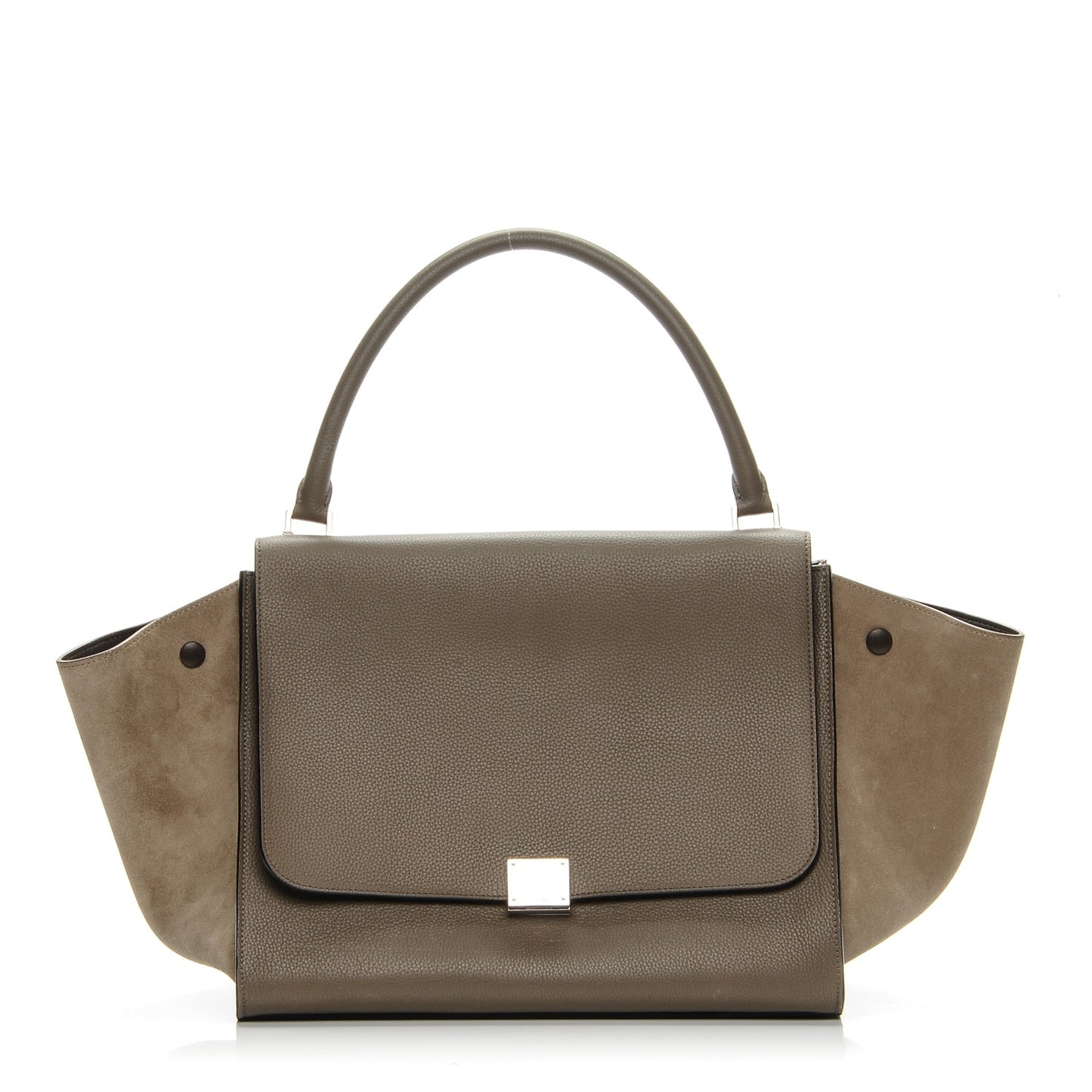 Drummed Calfskin Suede Large Trapeze Souris