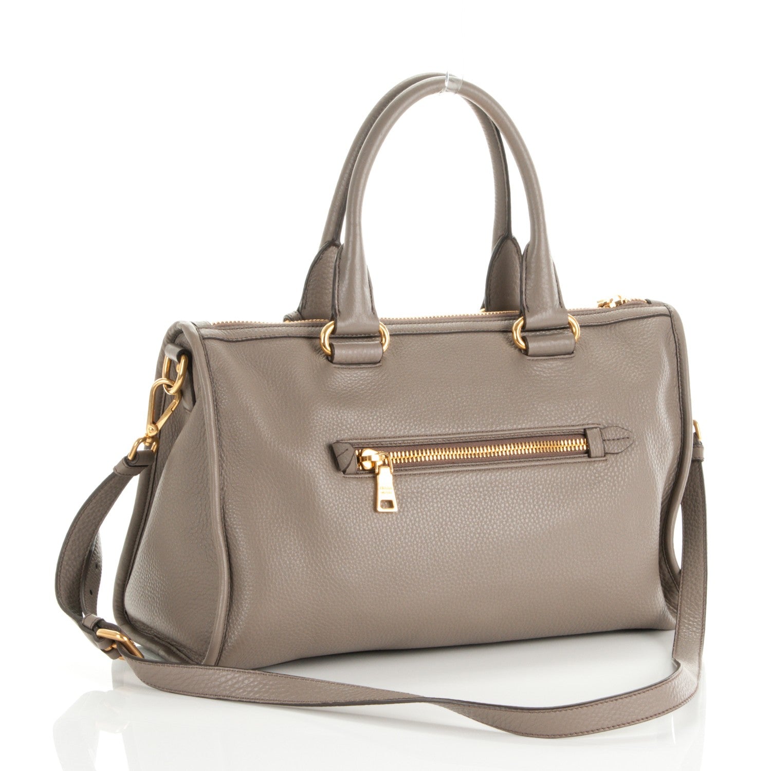 Prada Vitello Daino Shopping Satchel Argilla 4 of 10