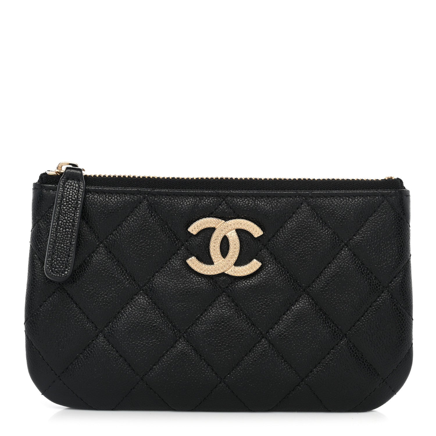 Chanel Caviar Quilted Studded CC Small Cosmetic Case Black 1 of 7