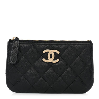 Chanel Caviar Quilted Studded CC Small Cosmetic Case Black 1 of 7