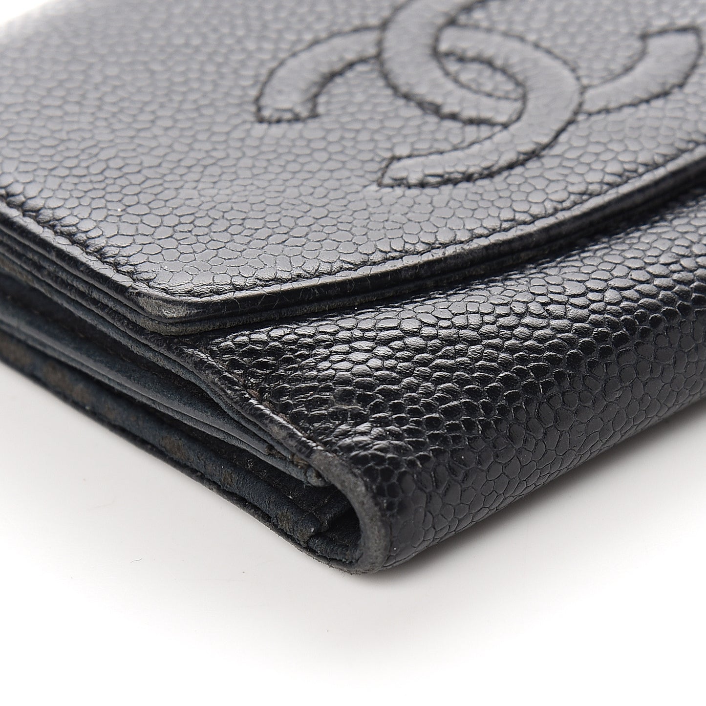 Caviar Timeless CC Compact French Wallet Black