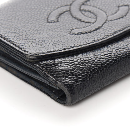 Chanel Caviar Timeless CC Compact French Wallet Black 9 of 14