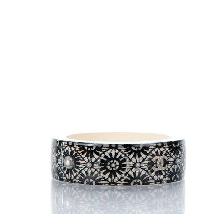 Chanel Resin Lace Pearl CC Bangle Black 3 of 5