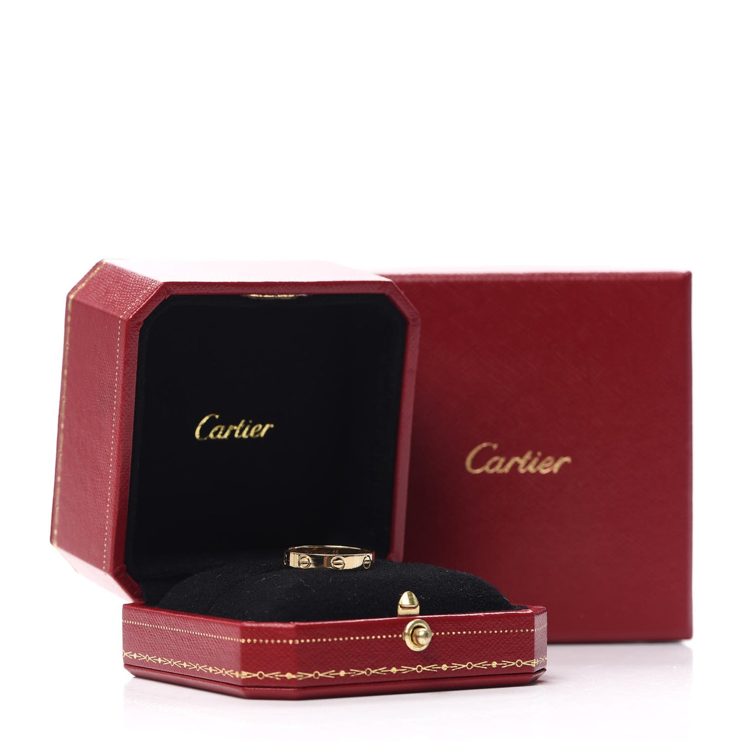 18K Yellow Gold 3.5mm LOVE Wedding Band Ring 55 7.25