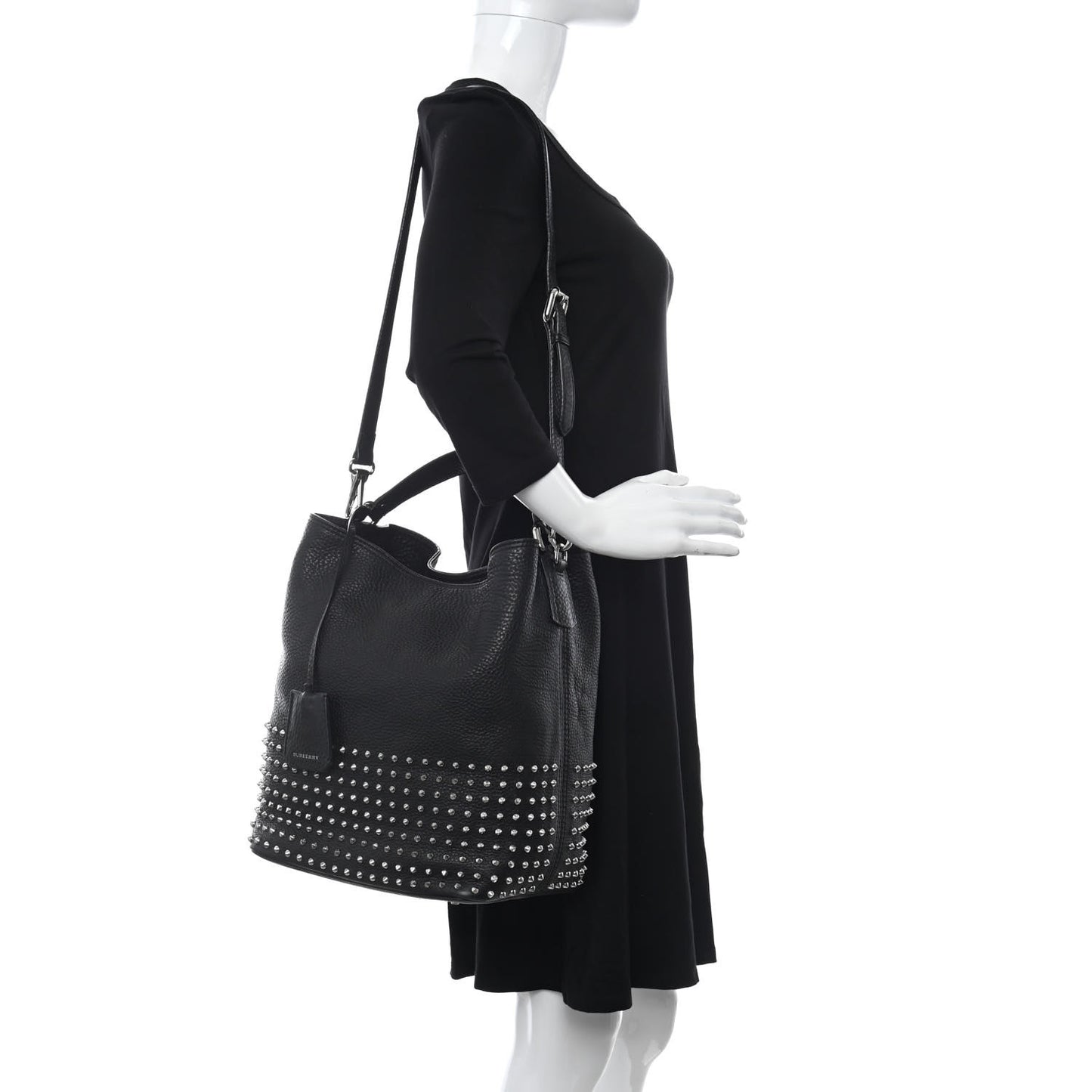 Calfskin Studded Medium Susanna Hobo Black
