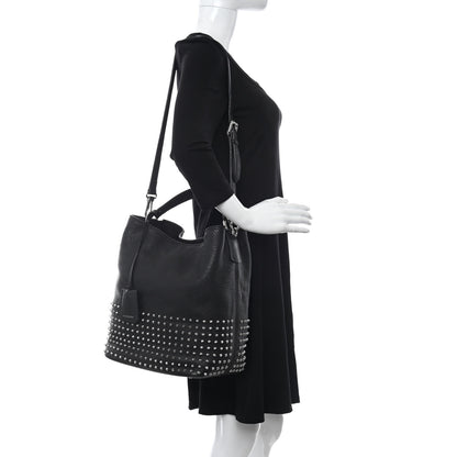 Burberry Calfskin Studded Medium Susanna Hobo Black 2 of 9