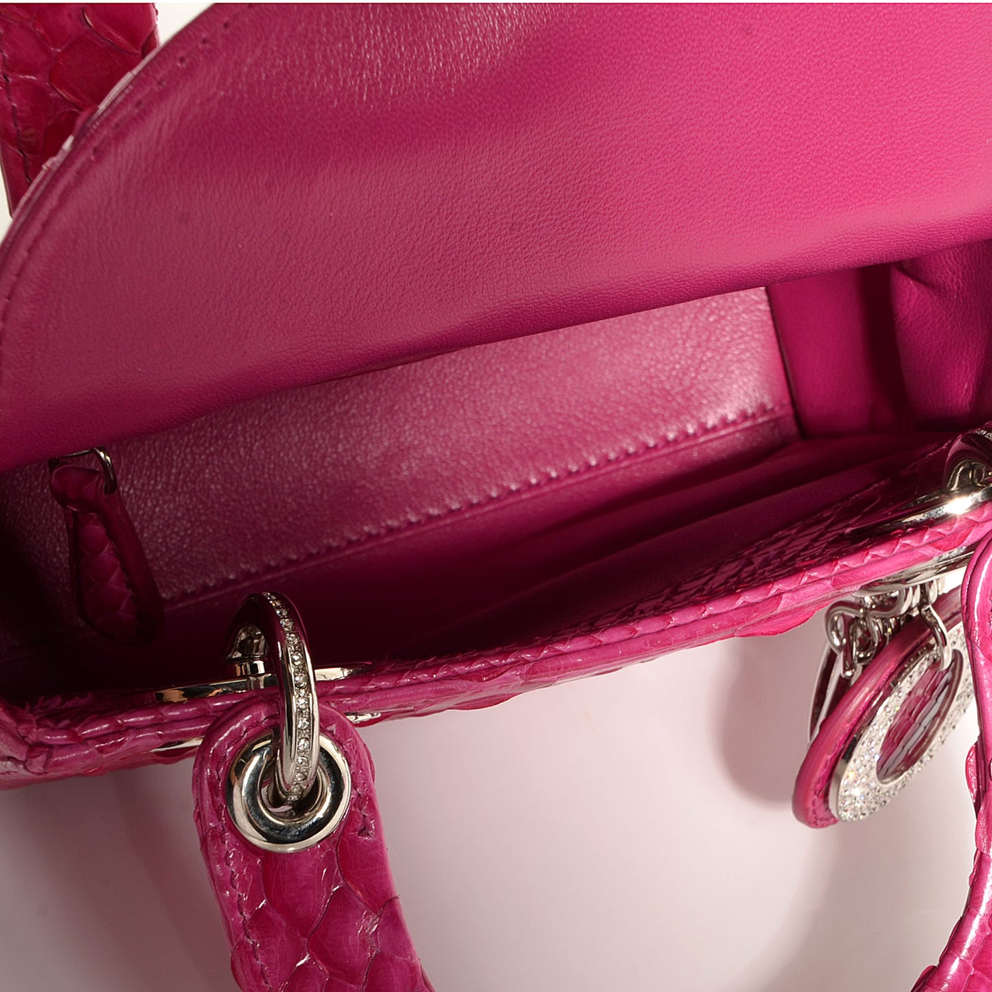Python Crystal Mini Lady Dior Pink