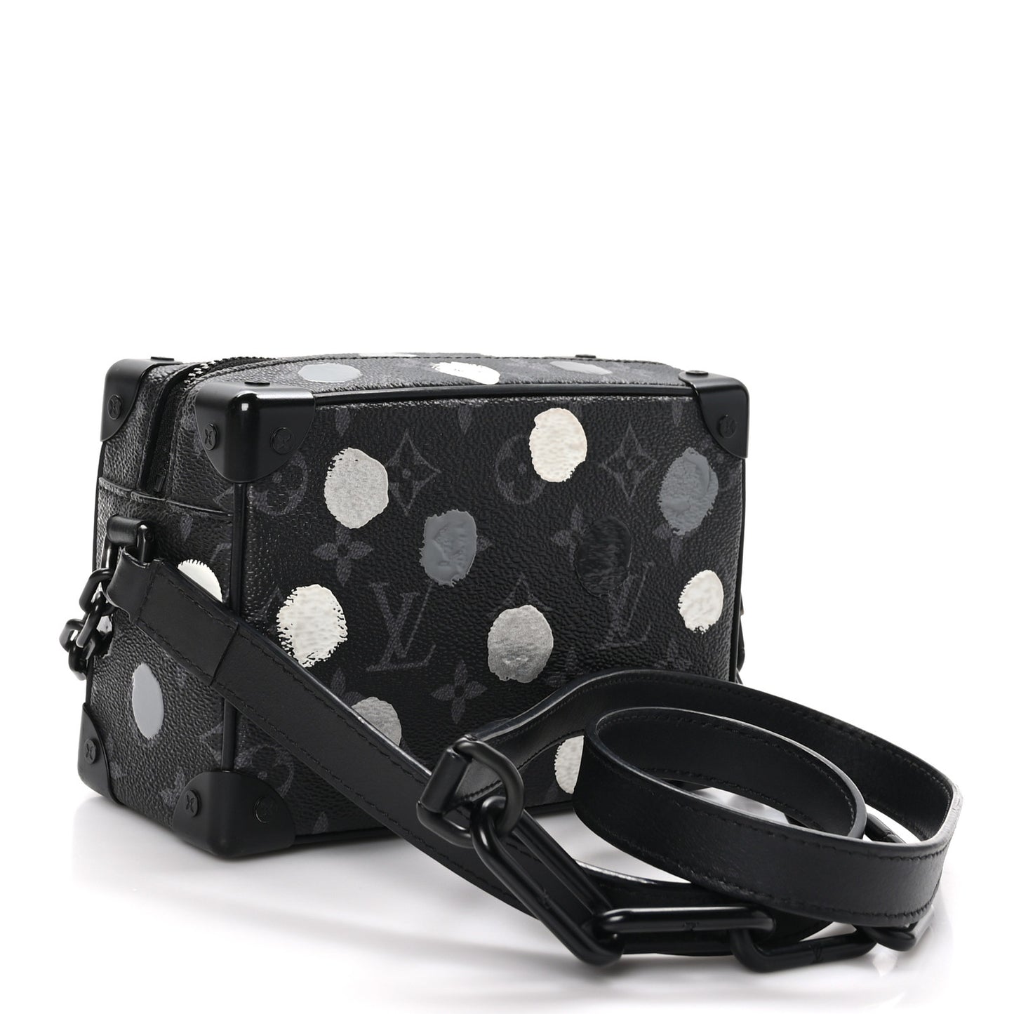 LV X YK Monogram Eclipse Dots Mini Soft Trunk Black Silver