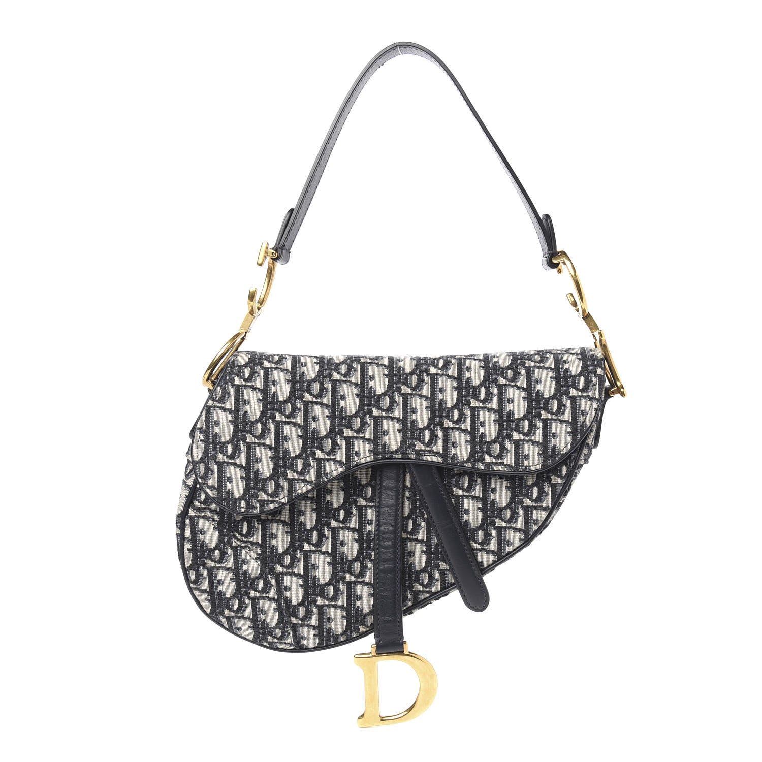 Christian Dior Oblique Saddle Bag Blue 1 of 8