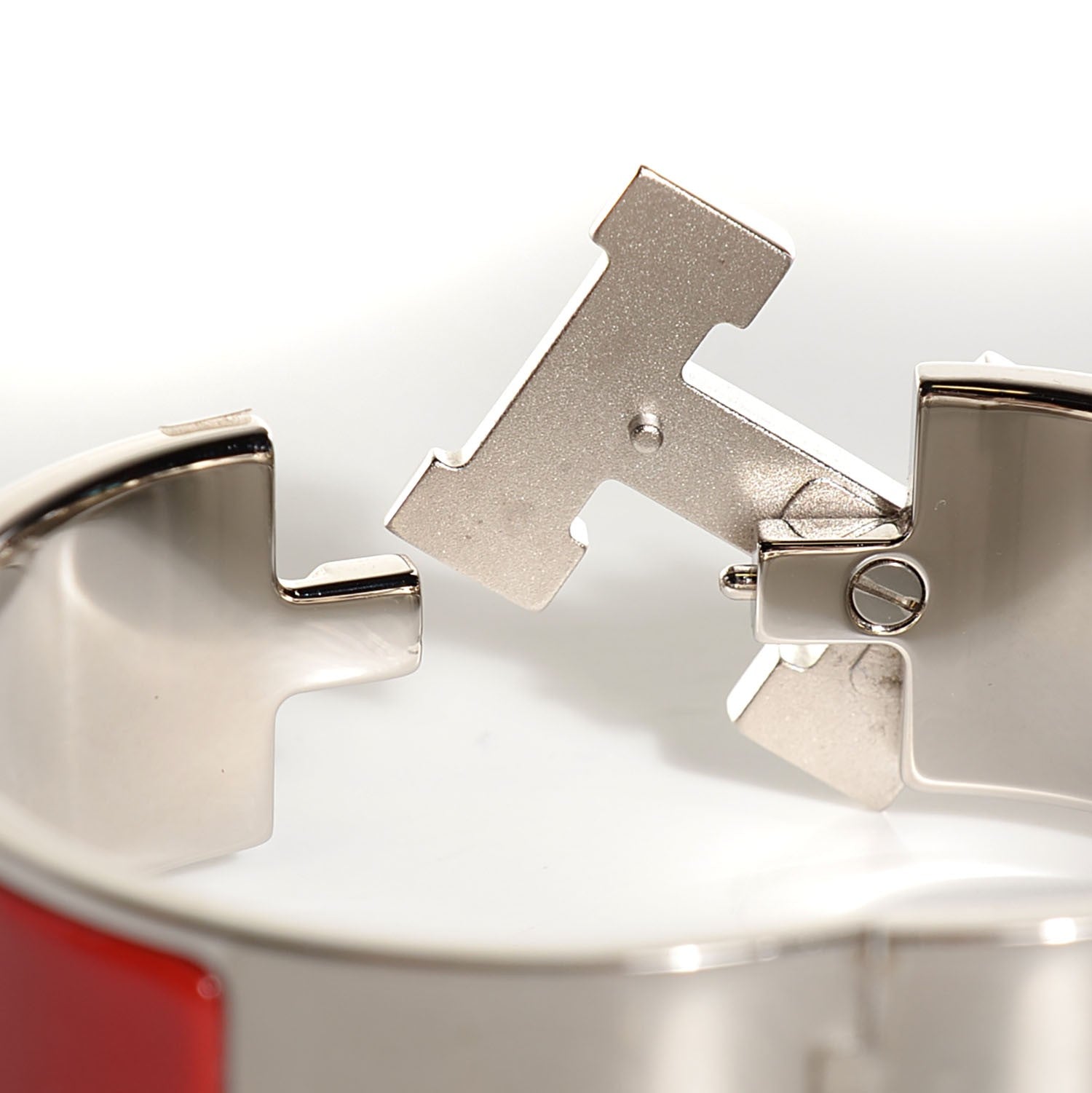 Hermes Enamel Wide Clic Clac H Bracelet PM Rouge Vif 5 of 7