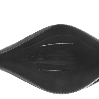 Saint Laurent Grain De Poudre Chevron Monogram Bill Pouch Black 5 of 8