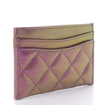 Chanel Iridescent Lambskin Quilted Card Holder Purple 3 of 9