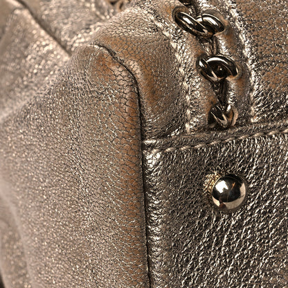 Chanel Metallic Goatskin Large Luxe Ligne Bowler Gold 10 of 15