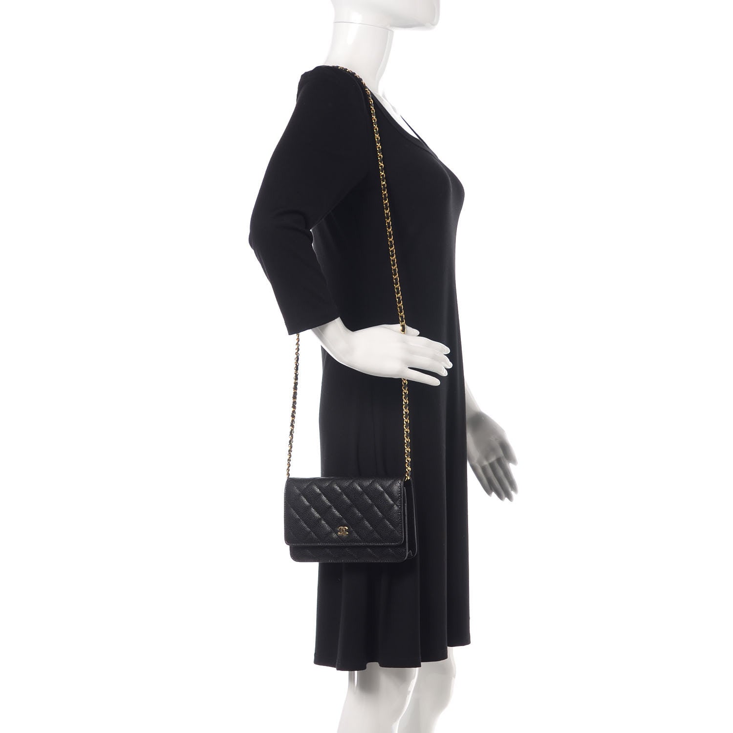 Chanel Caviar Quilted Wallet On Chain WOC Black 2 of 11