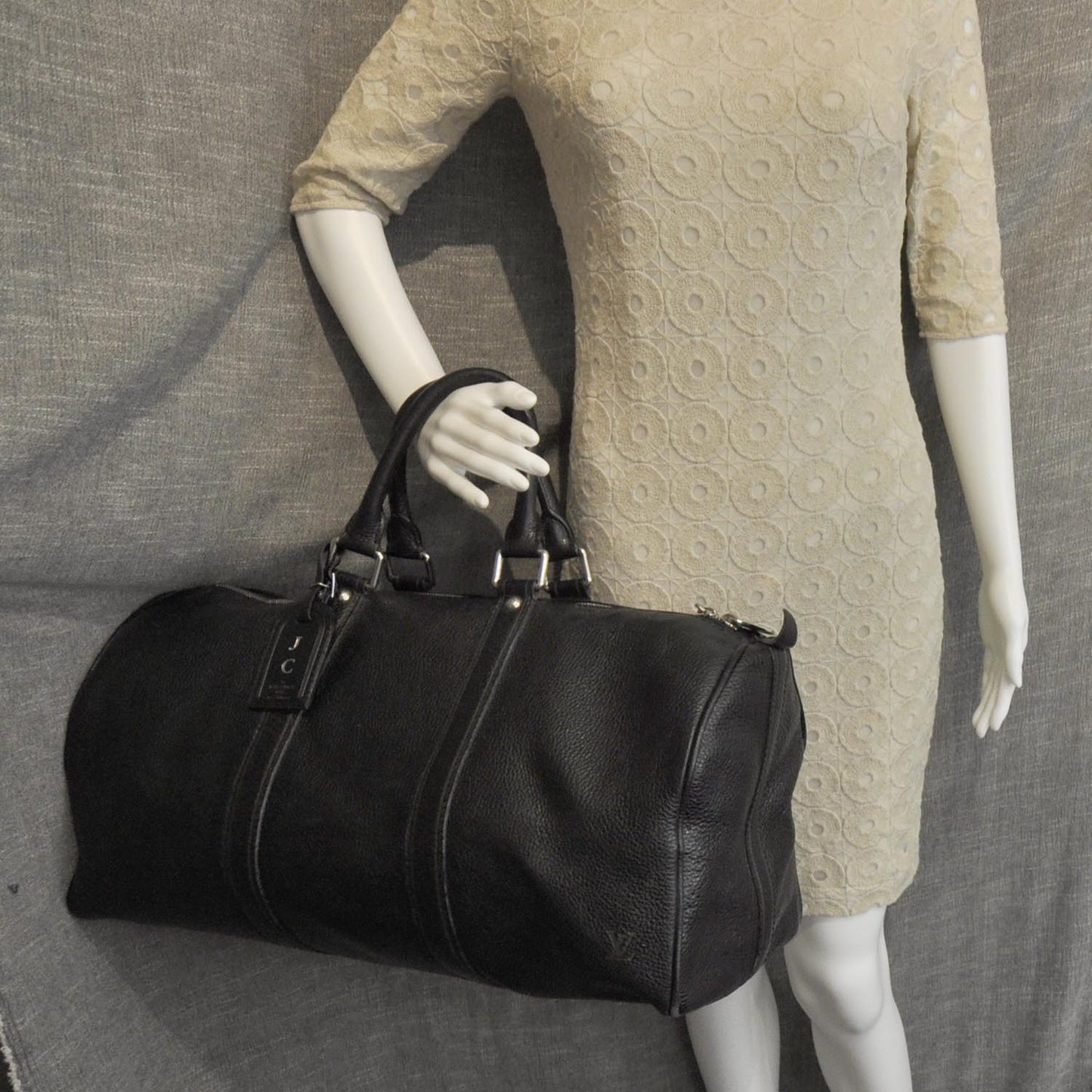 Tobago Leather Keepall 50 Black