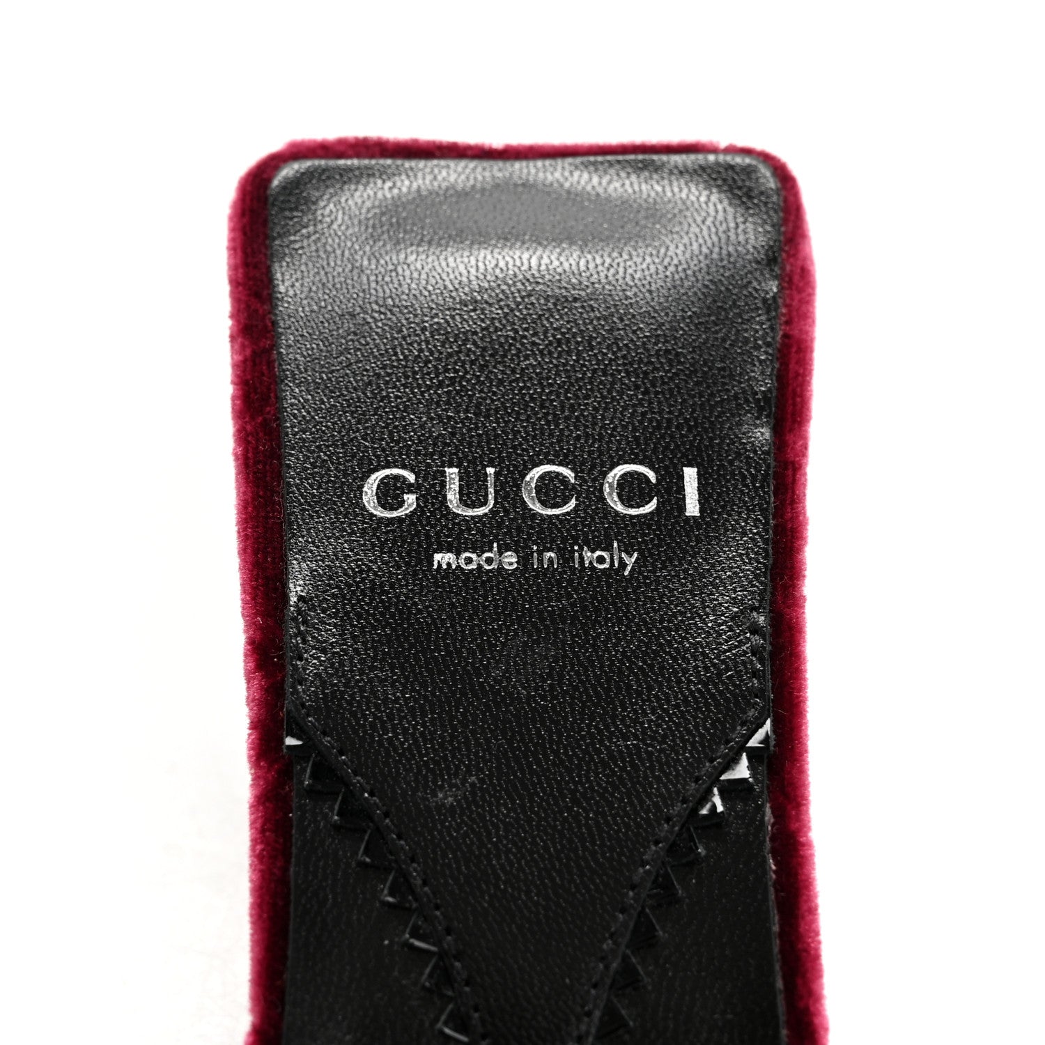 Gucci New Velvet Ashmir Regent Calfskin GG Monogram Square Toe Bow 45mm Slide Sandals 36.5 Red Grape 7 of 9
