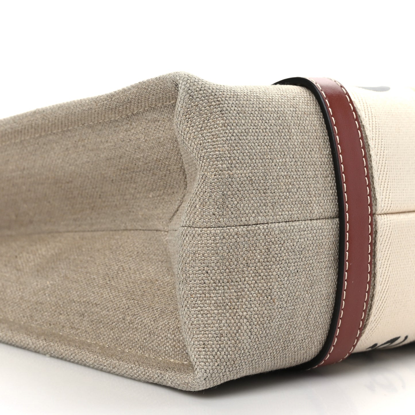 Cotton Calfskin Medium Woody Ribbon Tote White Brown