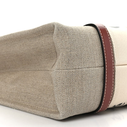 Chloe Cotton Calfskin Medium Woody Ribbon Tote White Brown 7 of 8