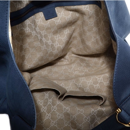 Gucci Nubuck Large Soft Stirrup Shoulder Bag Navy 5 of 7