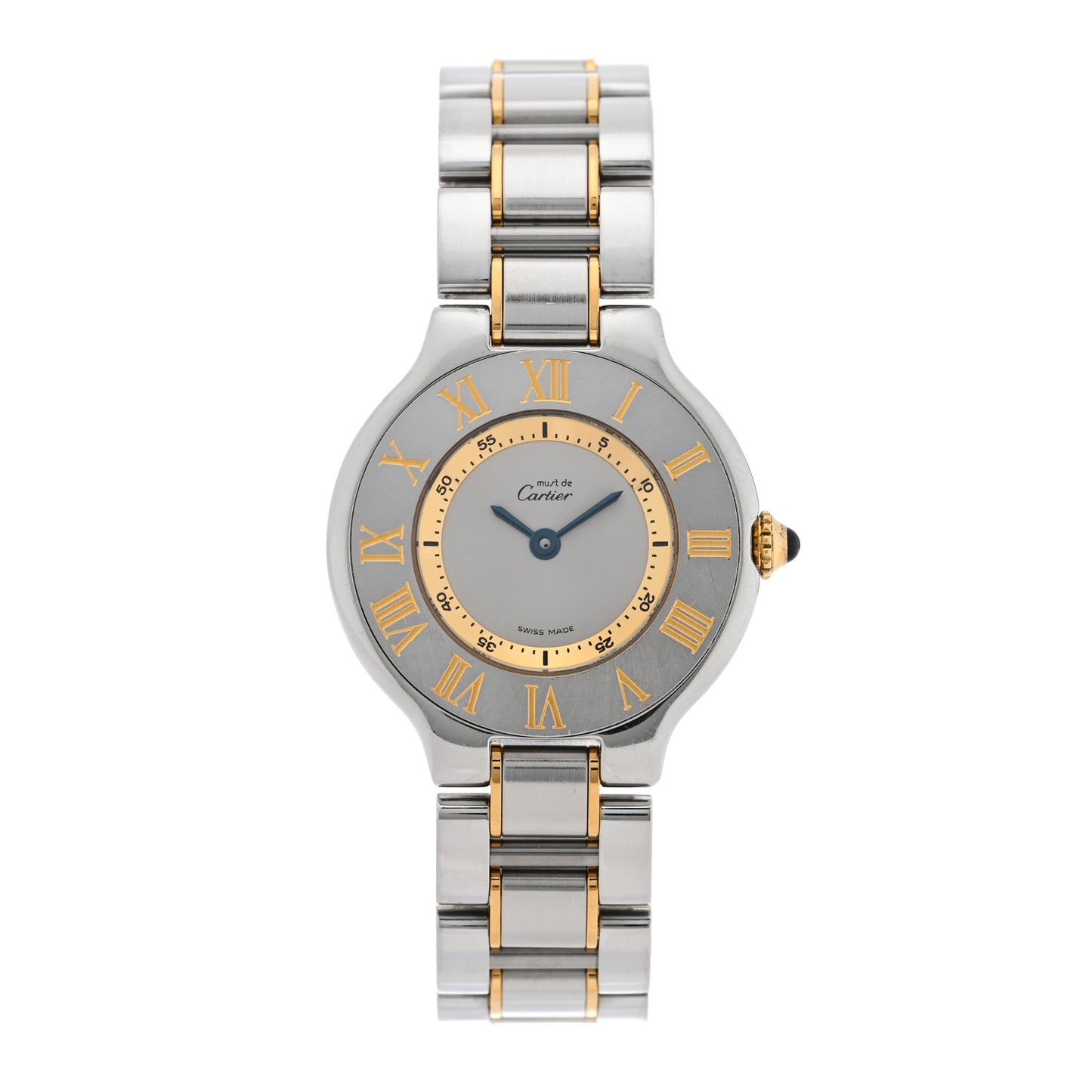 Stainless Steel 18K Yellow Gold 28mm Must de 21 Quartz Watch