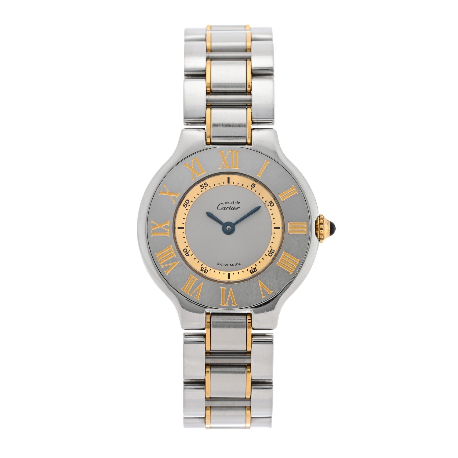 Cartier Stainless Steel 18K Yellow Gold 28mm Must de 21 Quartz Watch 1 of 4