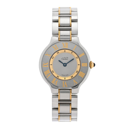 Cartier Stainless Steel 18K Yellow Gold 28mm Must de 21 Quartz Watch 1 of 4