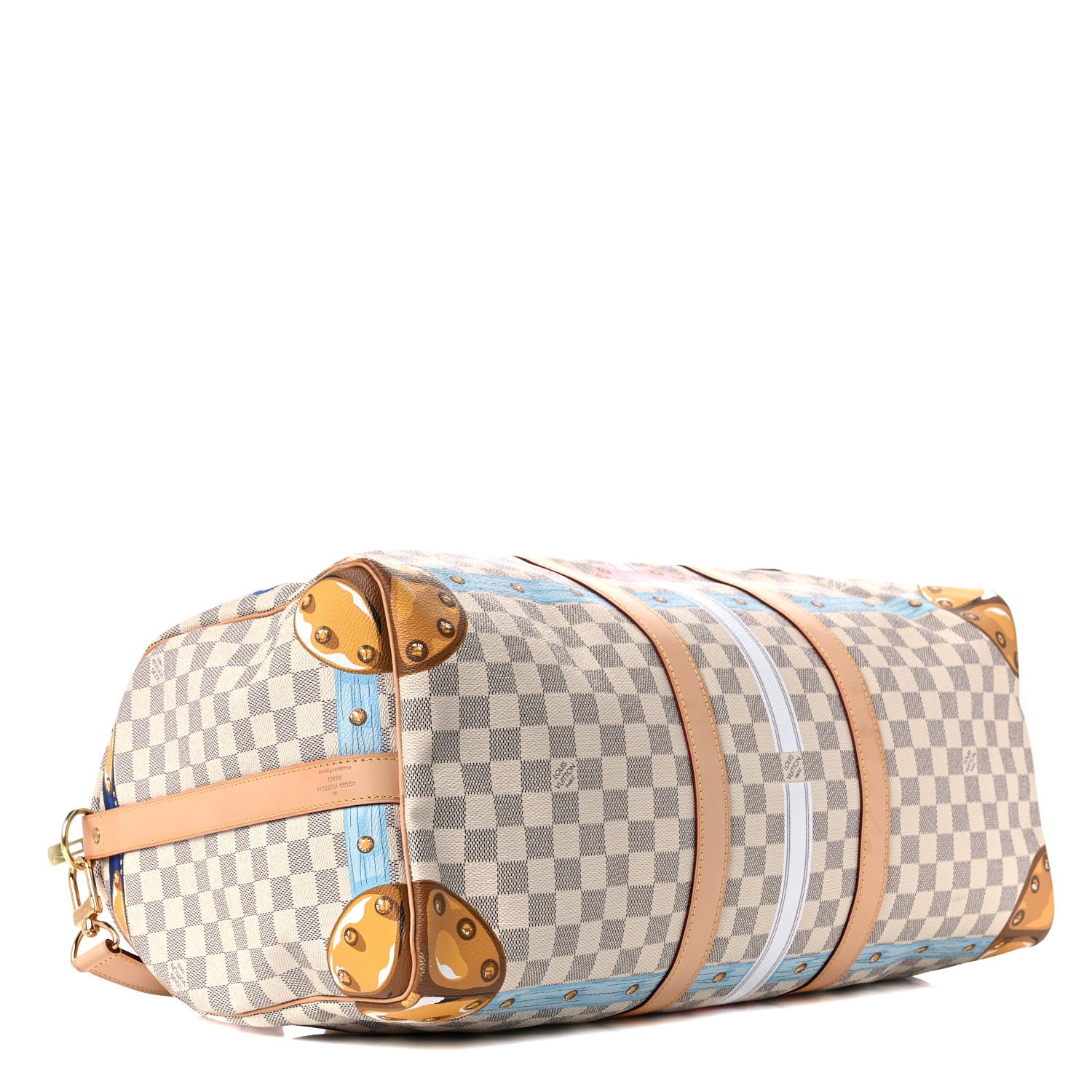 Louis Vuitton Damier Azur Summer Trunks Mykonos Keepall Bandouliere 50 3 of 22